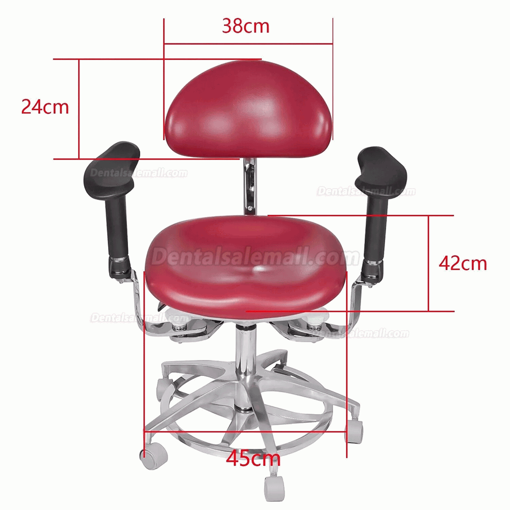 Ergonomic Dental Microscope Stool with Armrest Dentist Surgeon Chair Adjustable Microsurgical Stool